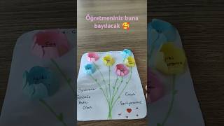 Öğretmenler gününe özel harika bir hediye kartı fikri bff diy art sessiz drawing artandcraft [upl. by Meirrak]