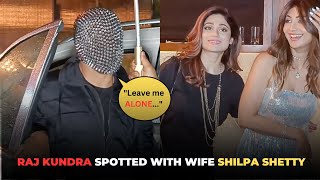 Raj Kundra Again Hides Face With Mask As He Gets Papped With Shilpa Shetty And Kids  Must Watch [upl. by Elbas137]