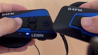 How to Pair 2 Set LEXIN B4FM Motorcycle Headset Bluetooth Intercom [upl. by Gabel]