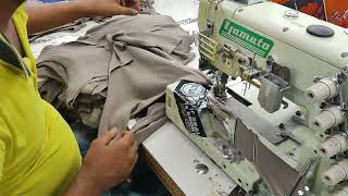 How to create an armhole piping 2 sides with Flatlock machine l Garments l Textile l Machine [upl. by Noyrb]