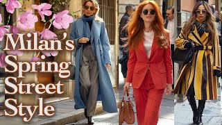 🌸 Spring 2024 Fashion Actual Outfits for Everyday Elegance Milan Street Style amp Shopping Walk [upl. by Lahcear]