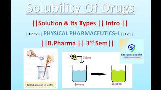 Solubility of Drugs  Physical pceutics L1 Unit 1 Bpharma 3rd sem Carewell Pharma [upl. by Eenej486]