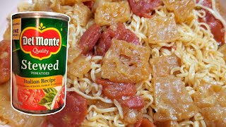 Cook Ramen Noodles with Pork Rinds and Stewed Tomatoes [upl. by Jaquenetta]