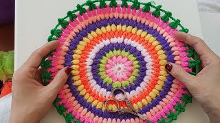 Kolay Yuvarlak Lif Paspas Easy Crochet Doily [upl. by Mazman]