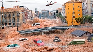 Mass Evacuation in Spain City washed away after severe flooding in Valencia bridge collapsed [upl. by Lupe61]