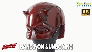 Daredevil TV Series LifeSize Movie Replica Helmet Hands on amp Unboxing [upl. by Oicanata]