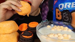 Curie ASMR chocolate marshmallow cake Oreo cookie cereal Mukbang bites only [upl. by Sedecrem549]