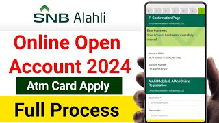 Snb bank online account opening  alahli bank account kaise open kare  Snb account atm card 2024 [upl. by Aietal]