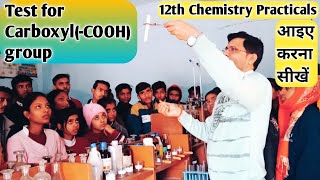 Test for Carboxyl COOH Group  Functional Group Test for Carboxylic Acid12th Chemistry Practical [upl. by Hege523]