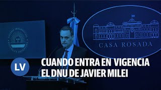 MANUEL ADORNI CUÁNDO ENTRA EN VIGENCIA EL DNU DE JAVIER MILEI [upl. by Gussy]