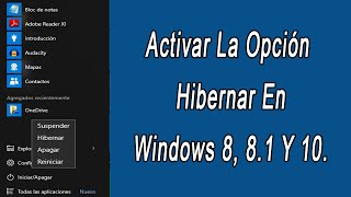 🥇 Cómo activar opción Hibernar en Windows 10  81  8 [upl. by Neemsay]