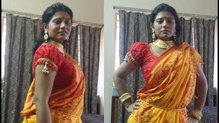 Bengali ATPOURE saree drape  আটপৌরে বাঙালি শাড়ি Tutorial [upl. by Gaughan653]