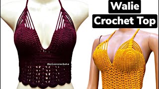 Crochet bralette  crochet top tutorial walie crochet top shylercrochets [upl. by Eberly]