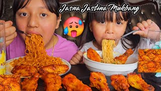 Spicy 2x Noodles Unboxing Galaxy S24 Ultra Chicken Drumsticks And Wings Mukbang Jenna Shrestha [upl. by Jolyn]