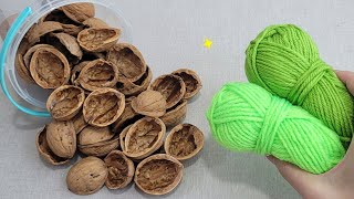 I made 50 in one day and Sold them all Ingenious idea with walnut shell and yarn  Amazing trick [upl. by Shurlock811]