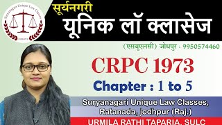 CRPC 1973 CHAPTER 1 SEC 1 TO 5 [upl. by Alsi]