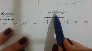 Karekök YKS LYS Matematik LİMİT Test 6 Anlatımlı Çözümleri [upl. by Ynohtnaeoj]