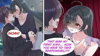 Manga Dub Im in love with the receptionist One day I save her from falling and kiss her [upl. by Neelhsa]