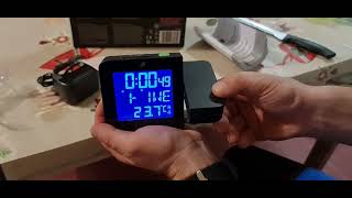 Auriol Radio Controlled Projection Alarm Clock 301223 Unboxing [upl. by Galitea]