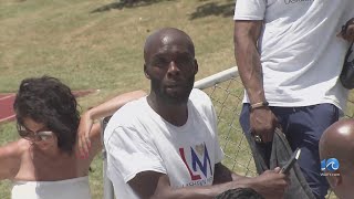 LaShawn Merritt Portsmouth native and 15time gold medalist holds youth track camp in Virginia Bea [upl. by Whitaker]