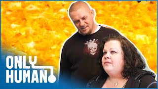 Wife Downs a Ton of Potatoes  Addicted to Cheesy Potatoes  Freaky Eaters US S2 E2  Only Human [upl. by Anayeek887]