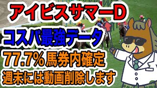 【競馬予想】アイビスサマーダッシュ コスパ最強データ 777馬券内確定 週末には動画削除します [upl. by Bahner397]