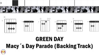 GREEN DAY Macy´s Day Parade BACKING TRACK FCN GUITAR CHORDS amp LYRICS [upl. by Butte]