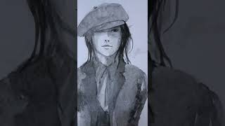 Drawing timelapse art inkbrush sketch drawing inkpainting [upl. by Eidaj]