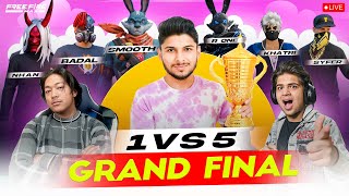 GRAND FINAL 🏆 1 vs 5 HARDEST CHAMPIONSHIP 🏆👿 FT SMOOTH TUFAN NHAN nonstopgaming  free fire live [upl. by Blinnie]