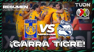 Resumen  Tigres Vs Puebla  CL2023  REPECHAJE  TUDN [upl. by Akeenahs]