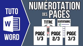 WORD  NUMÉROTATION DES PAGES À partir de la page 3 ou plus num page sur nombre total de pages [upl. by Arikihs545]