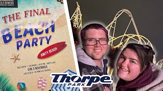 Thorpe park  FINAL BEACH PARTY  Season ENDS 2024 [upl. by Eanerb]