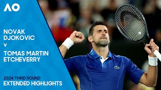 Novak Djokovic v Tomas Martin Etcheverry Extended Highlights  Australian Open 2024 Third Round [upl. by Meesaw]