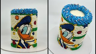 Hand piped Buttercream Donald Duck Cake  Donald Duck Cake [upl. by Procter]