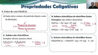 Propriedades Coligativas Parte 3 Pressão Osmótica Fator de vant Hoff [upl. by Dietsche369]