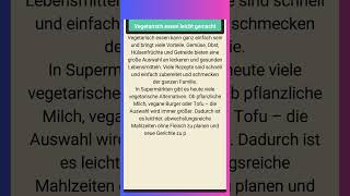 Vegetarisch Essen Leicht Gemacht germanlessons Lernedeutsch deutschlernen Deutsch foruyou [upl. by Tamaru]