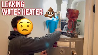 Fix Leaking Water Heater  Mikey Plumbs Saves the Day [upl. by Neahs]