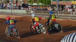 Speedway Heat 2 Tapes Up Birmingham Brummies v Leicester Lions SlowMo 12824 [upl. by Attevad]