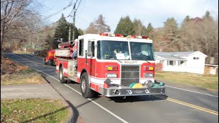 FIRST Wolcott CT Engine 8 responding to an MVA [upl. by Cchaddie626]