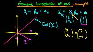 19  Geometric Interpretation of Ordinary Least Squares An Example [upl. by Yllut]