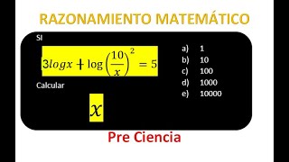 ✅EXAMEN ADMISIÓN USMP 🤓 Matemática preguntas resueltas Logaritmos PreCiencia usmp [upl. by Ball]