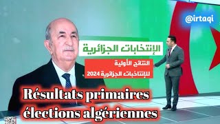 النتائج الأولية الإنتخابات الجزائرية 2024، Résultats primaires élections algériennes [upl. by Peatroy]