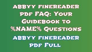 Easy Steps to Install abbyy finereader pdf 2024 A Quick Tutorial [upl. by Shelden]