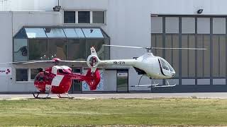 Guimbal Cabri G2 HBZYH Groupe Hélicoptère Sion landing Sion airport Valais Switzerland 19072023 [upl. by Ainevuol]