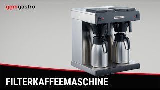 Filterkaffeemaschine  mit 2 Warmhalteplatten  inkl 2 Isolierkannen  FKMV20D  GGM Gastro [upl. by Atinnor]