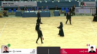 19th World Kendo Championships Mens Team Preliminary heats Brazil vs Canada [upl. by Enomys]