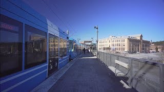 Sweden Stockholm tram ride from Stora Essingen to Johannesfred [upl. by Arianie]