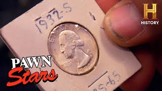 Pawn Stars SHOCKING APPRAISAL 1932 Washington Quarter Season 2 [upl. by Baillieu606]