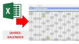 Jahreskalender 2021 I Excel Vorlage I Excelpedia [upl. by Ari937]