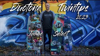 Duotone Kiteboarding Twintips Jaime und Select 2023 [upl. by Akcimahs]